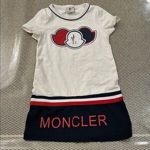 Moncler Kids Dress - Cream and Navy